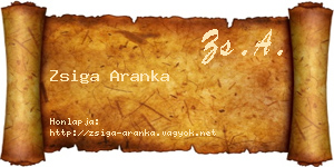 Zsiga Aranka névjegykártya
