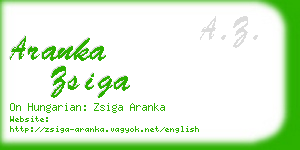 aranka zsiga business card